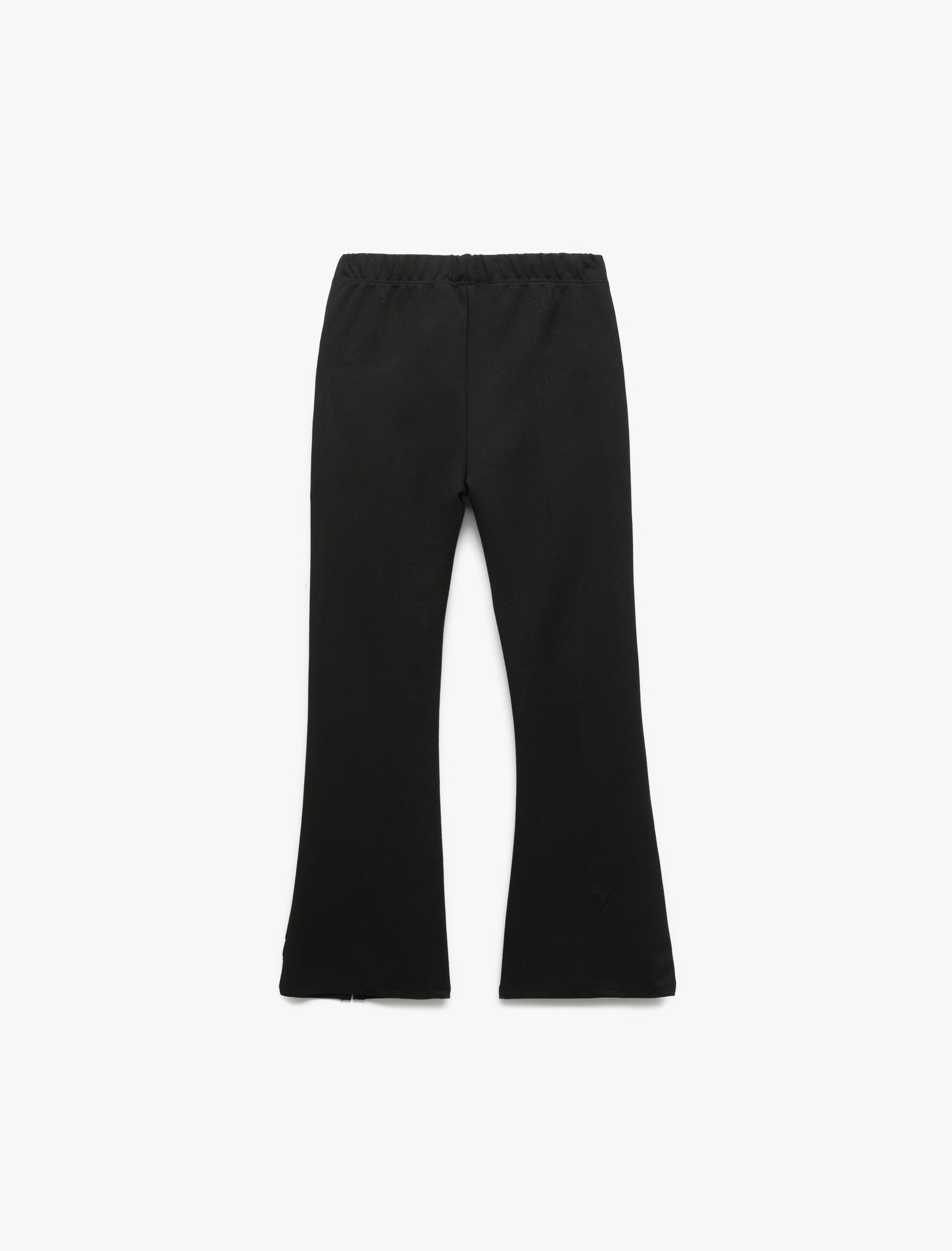  Kız Çocuk Fermuar Detaylı Viskon Karışımlı İspanyol Paça Pantolon