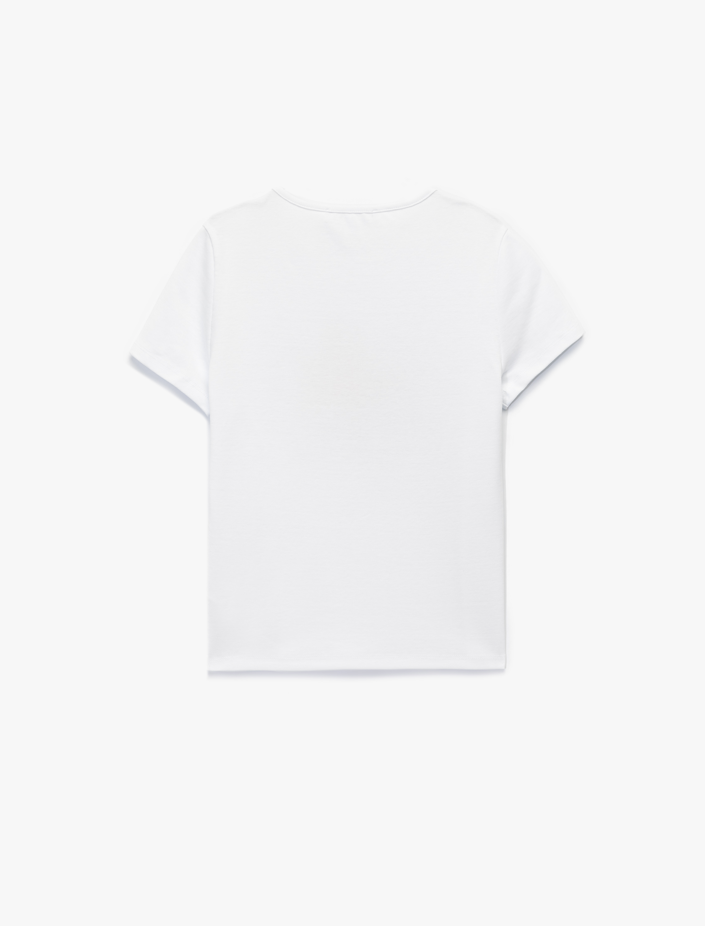 Slim Fit Kısa Kollu Bisiklet Yaka Pamuklu Hibiskus Baskılı Tişört