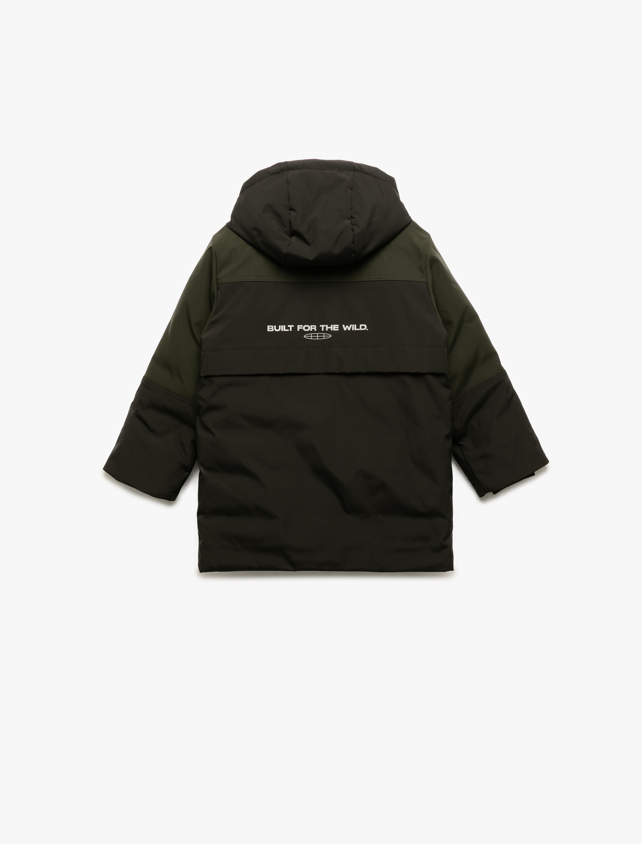  Erkek Çocuk Çıtçıt Detaylı Uzun Kollu Kapşonlu Mont