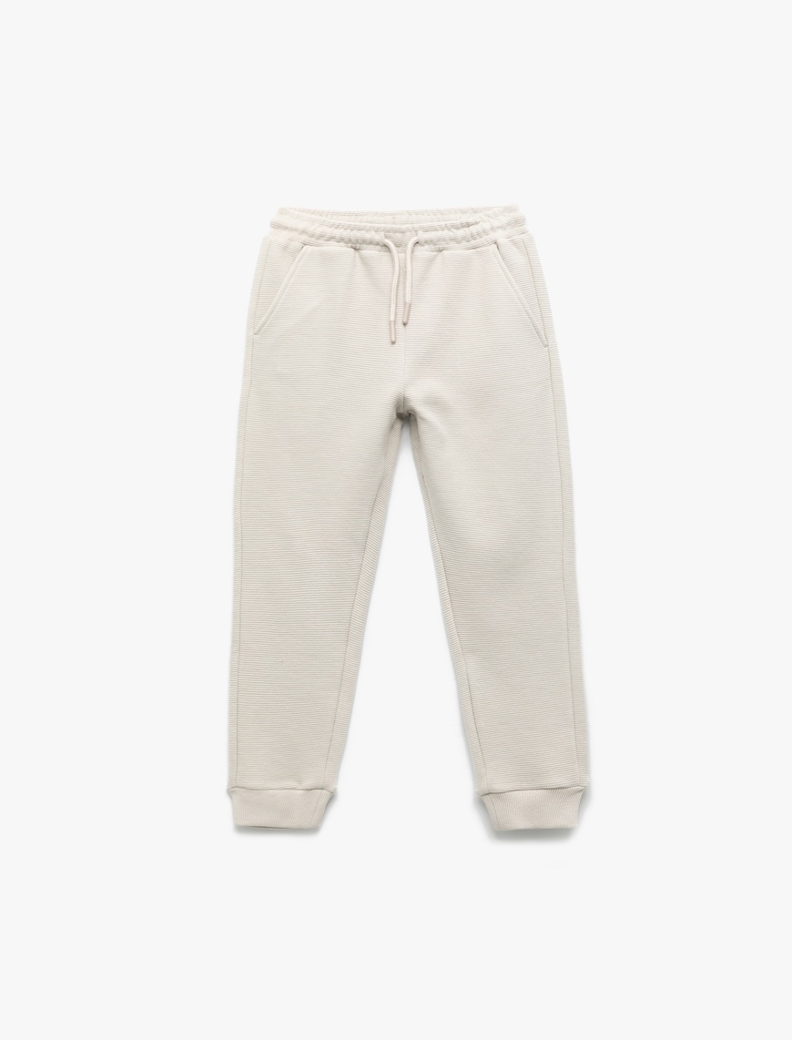  Erkek Çocuk Beli Bağcıklı Cepli Basic Jogger Eşofman Altı