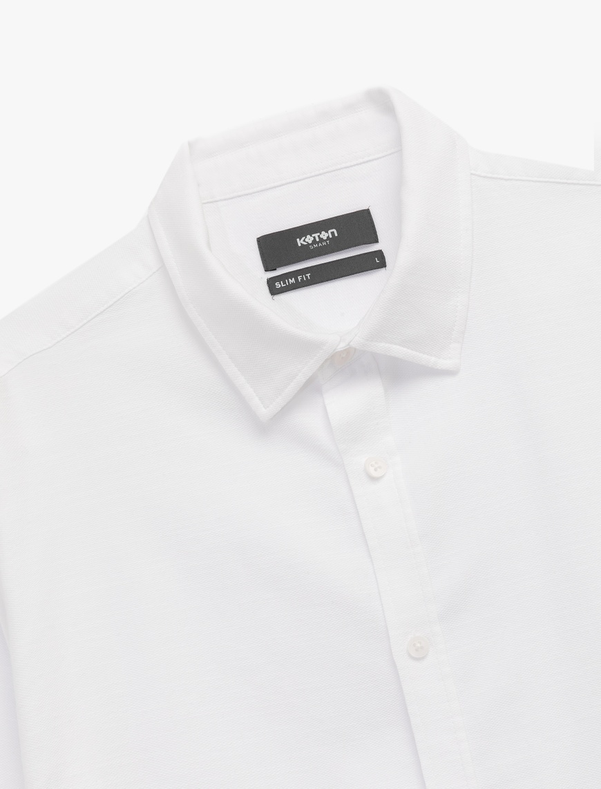   Pamuklu Uzun Kollu Klasik Yaka Slim Fit Gömlek