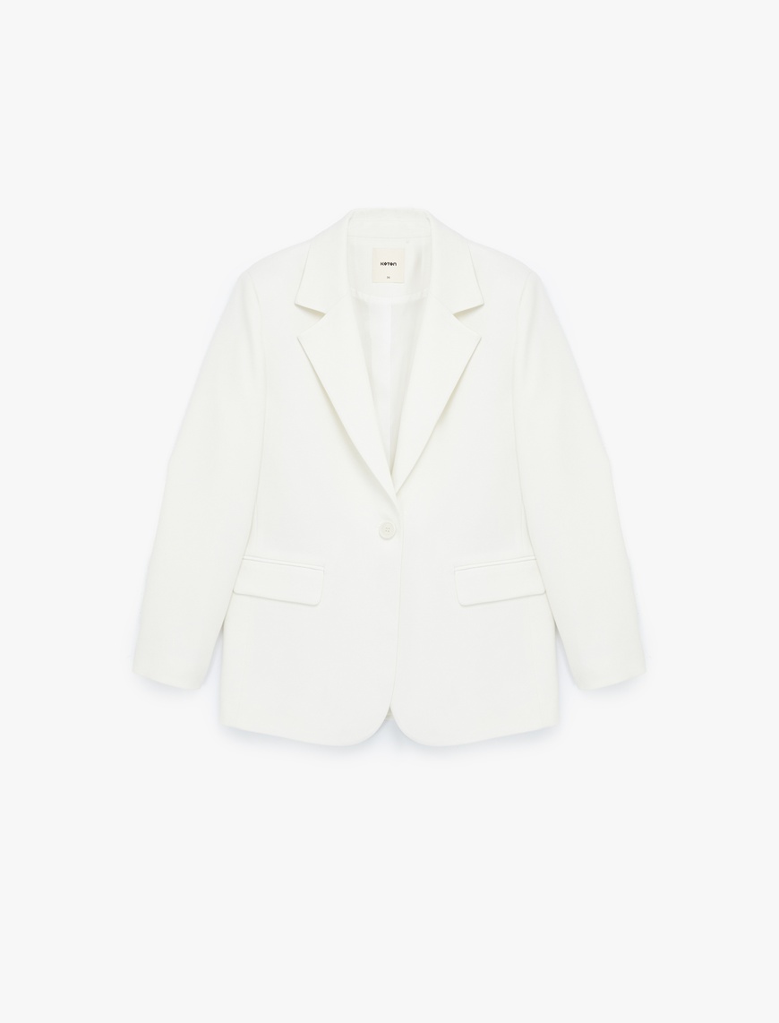   Uzun Kollu Oversize Kruvaze Yaka Ceket