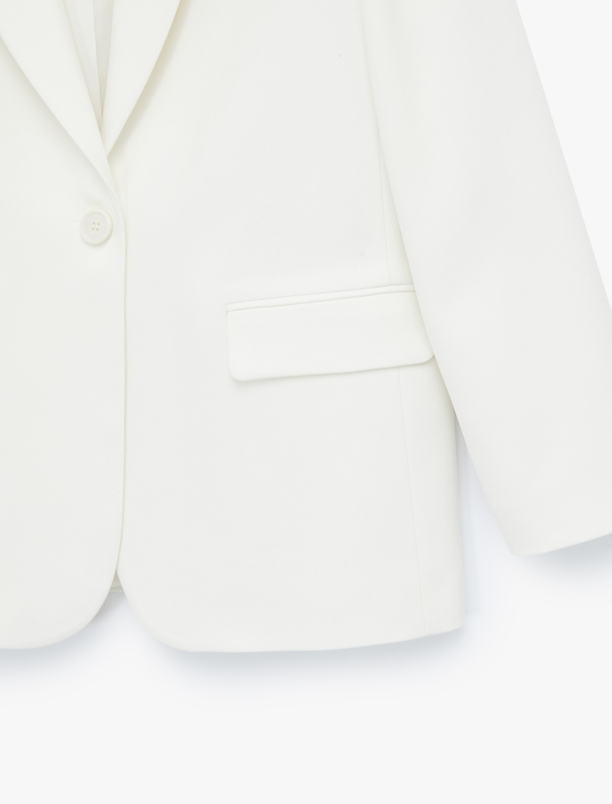   Uzun Kollu Oversize Kruvaze Yaka Ceket