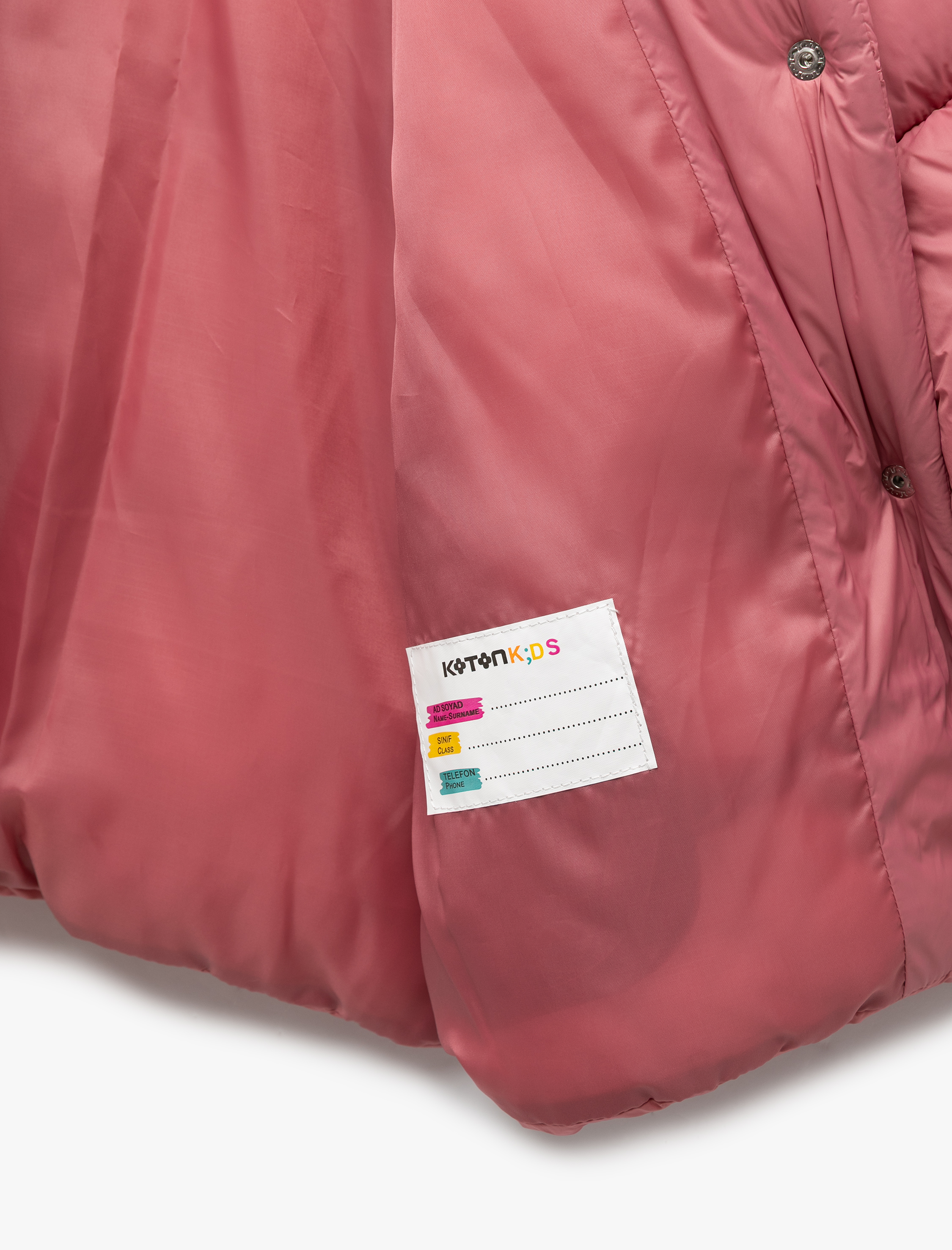  Kız Çocuk Uzun Kollu Çıtçıt Kapamalı Kapşonlu Şişme Mont