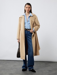 Klasik Yaka Uzun Kollu Oversize Poplin Gömlek