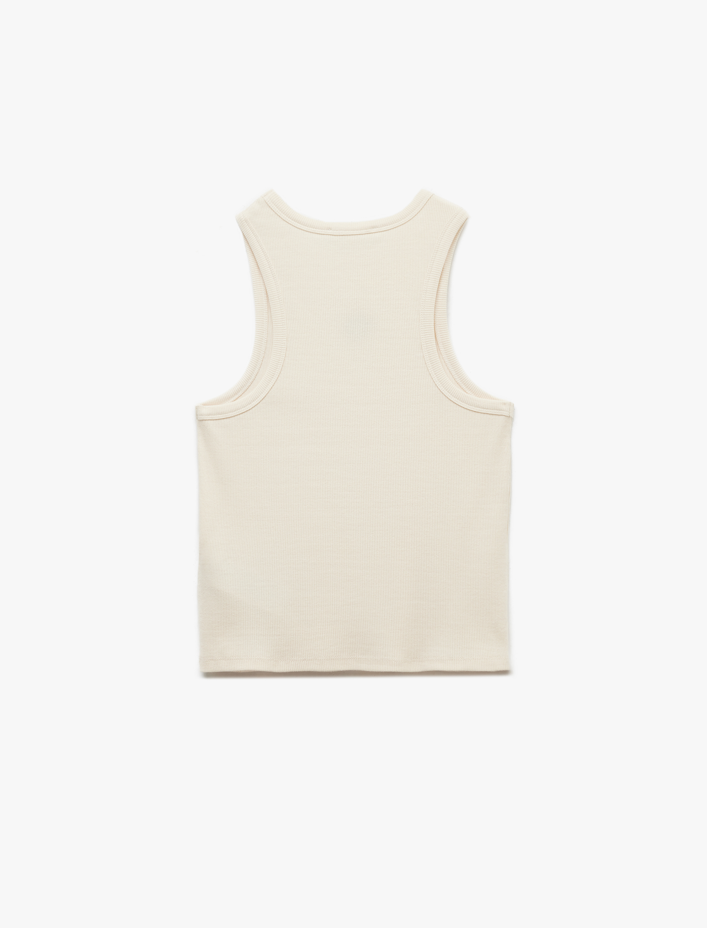   Pamuklu Slim Fit Bisiklet Yaka Ayçiçeği Nakış Detaylı Atlet