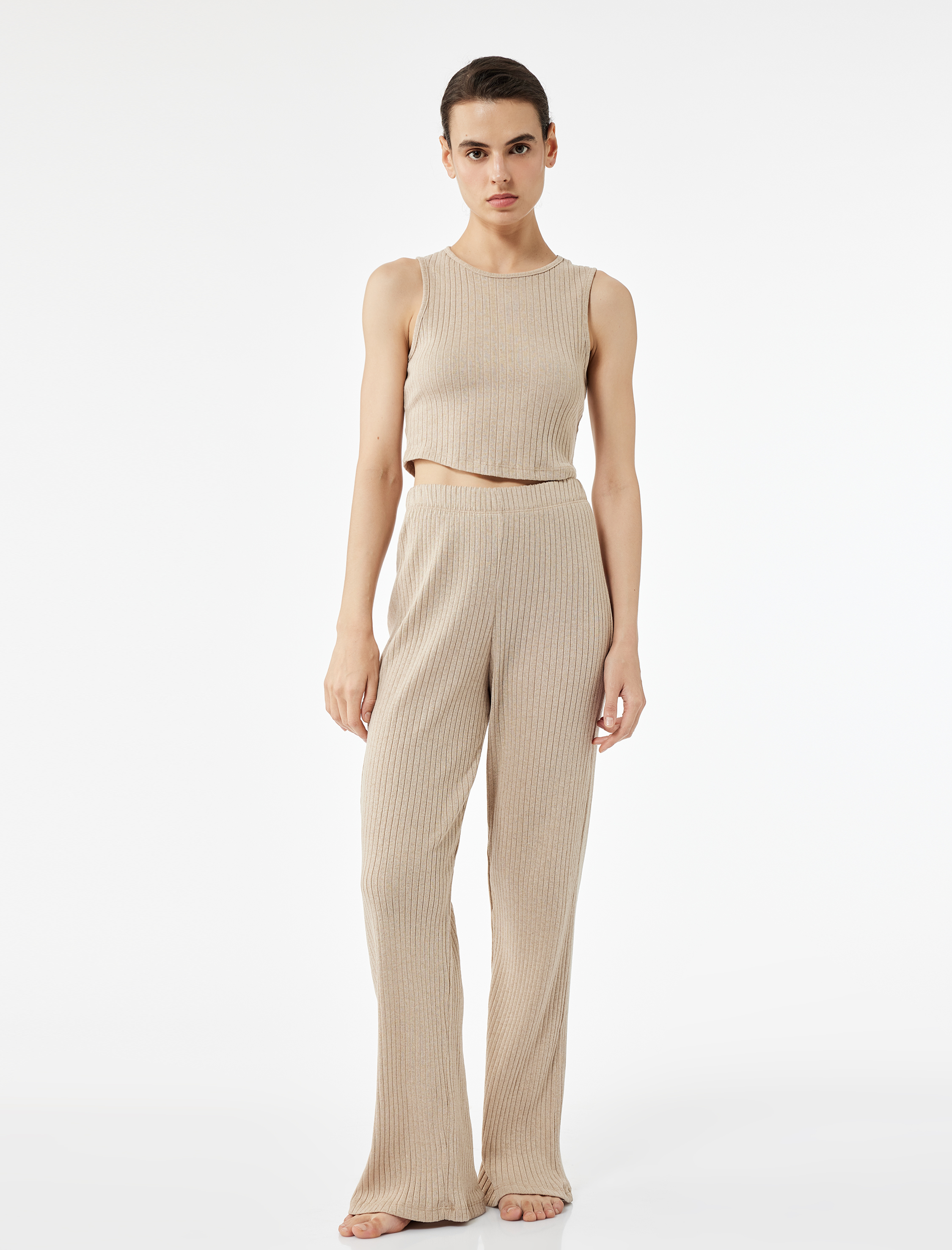   Rahat Kalıp Beli Lastikli Bol Paça Pijama Altı