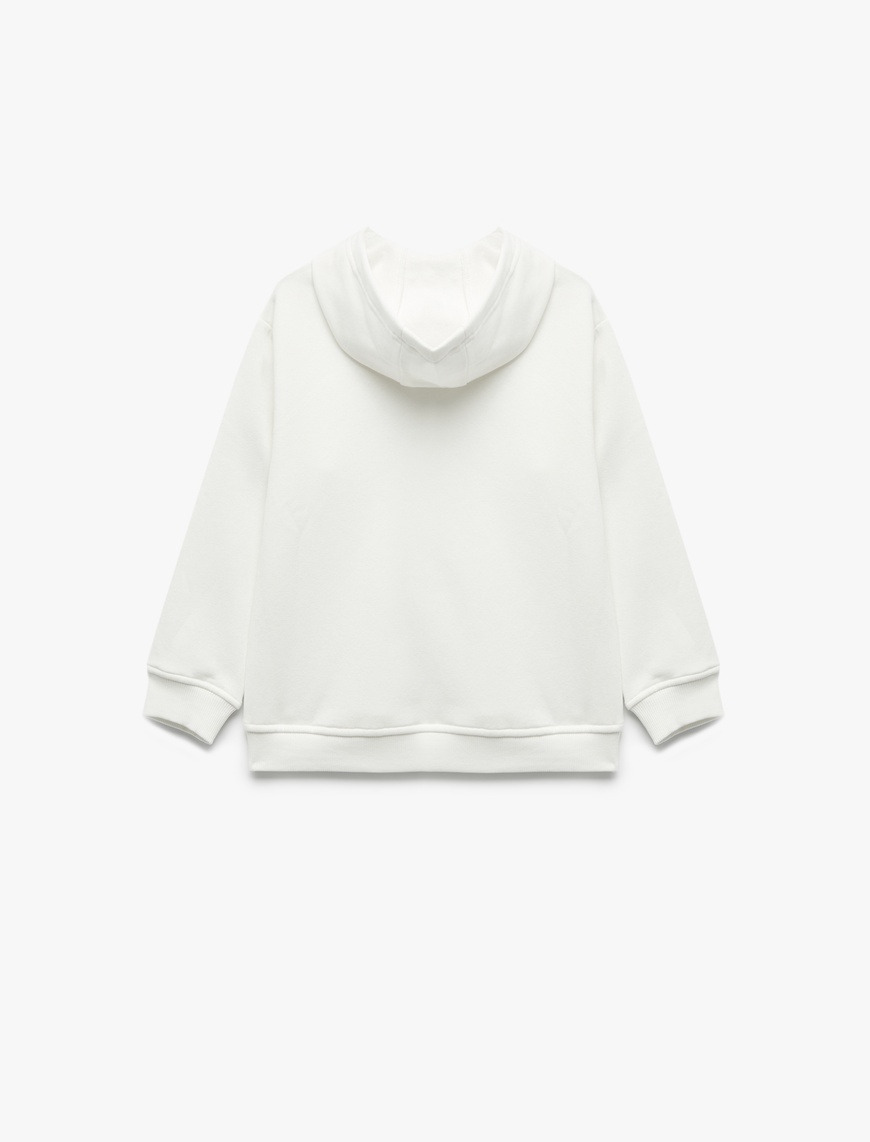  Erkek Çocuk Oversize Şardonlu Uzun Kollu Basic Kapşonlu Sweatshirt