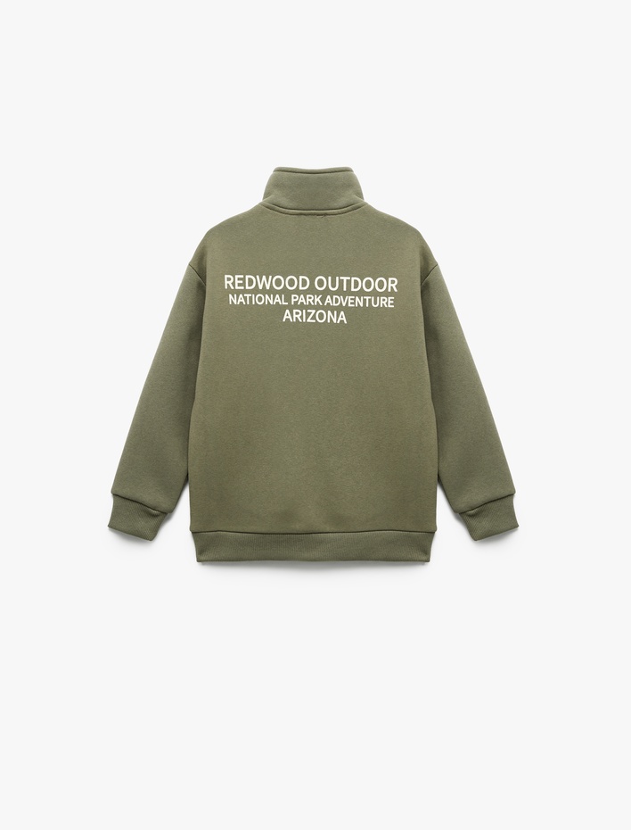 Erkek Çocuk Uzun Kollu Şardonlu Yarım Fermuarlı Dik Yaka Sweatshirt