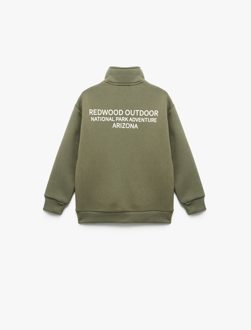  Erkek Çocuk Uzun Kollu Şardonlu Yarım Fermuarlı Dik Yaka Sweatshirt
