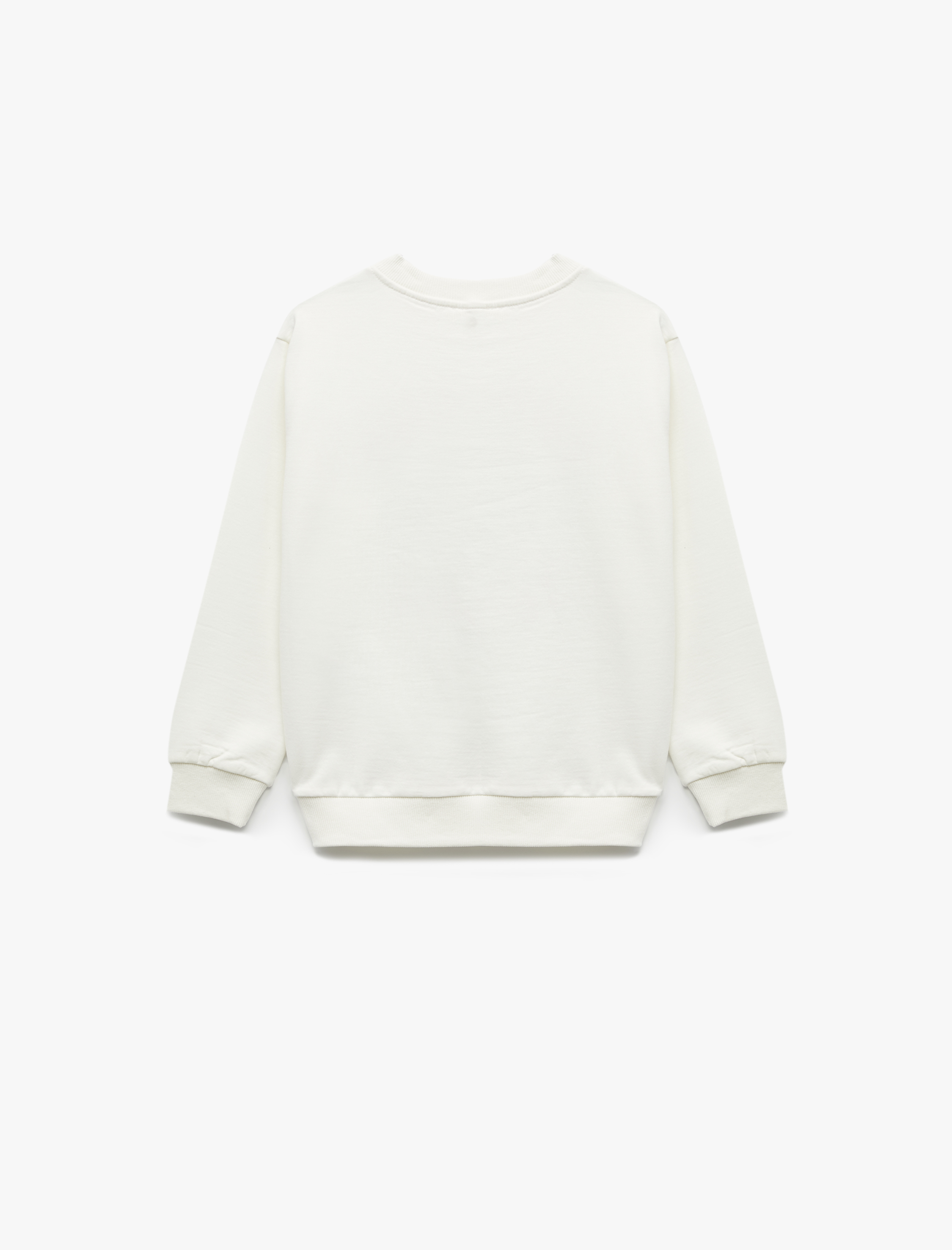  Erkek Çocuk Baskılı Uzun Kollu Bisiklet Yaka Pamuklu Şardonlu Sweatshirt