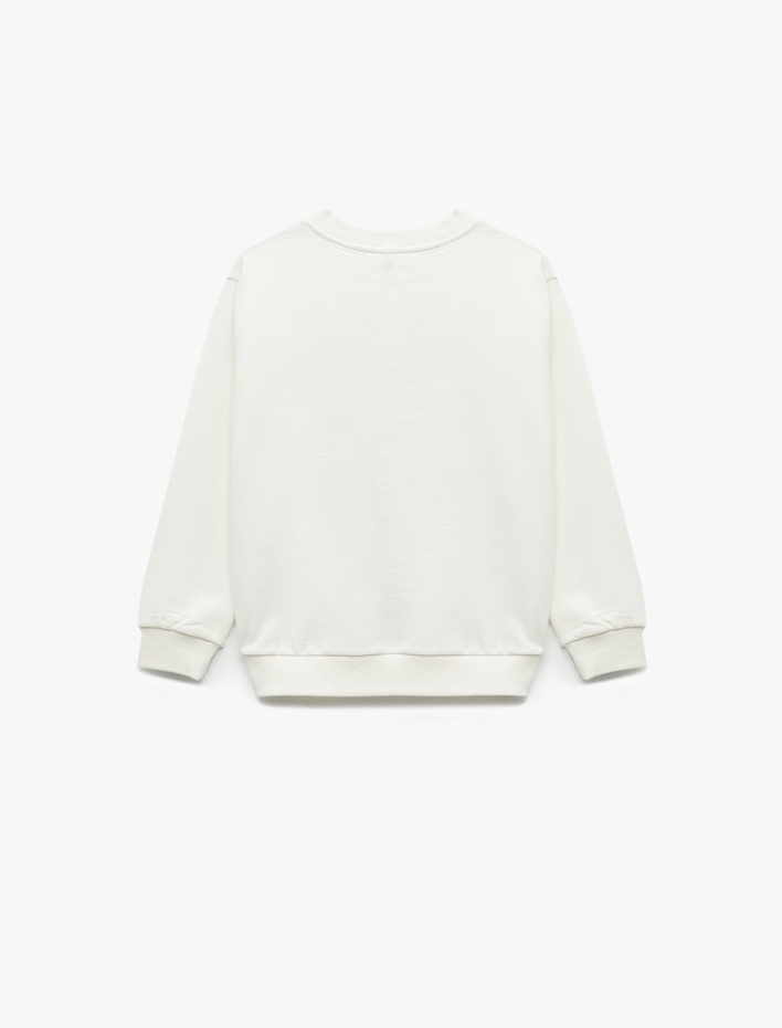 Erkek Çocuk Baskılı Uzun Kollu Bisiklet Yaka Pamuklu Şardonlu Sweatshirt