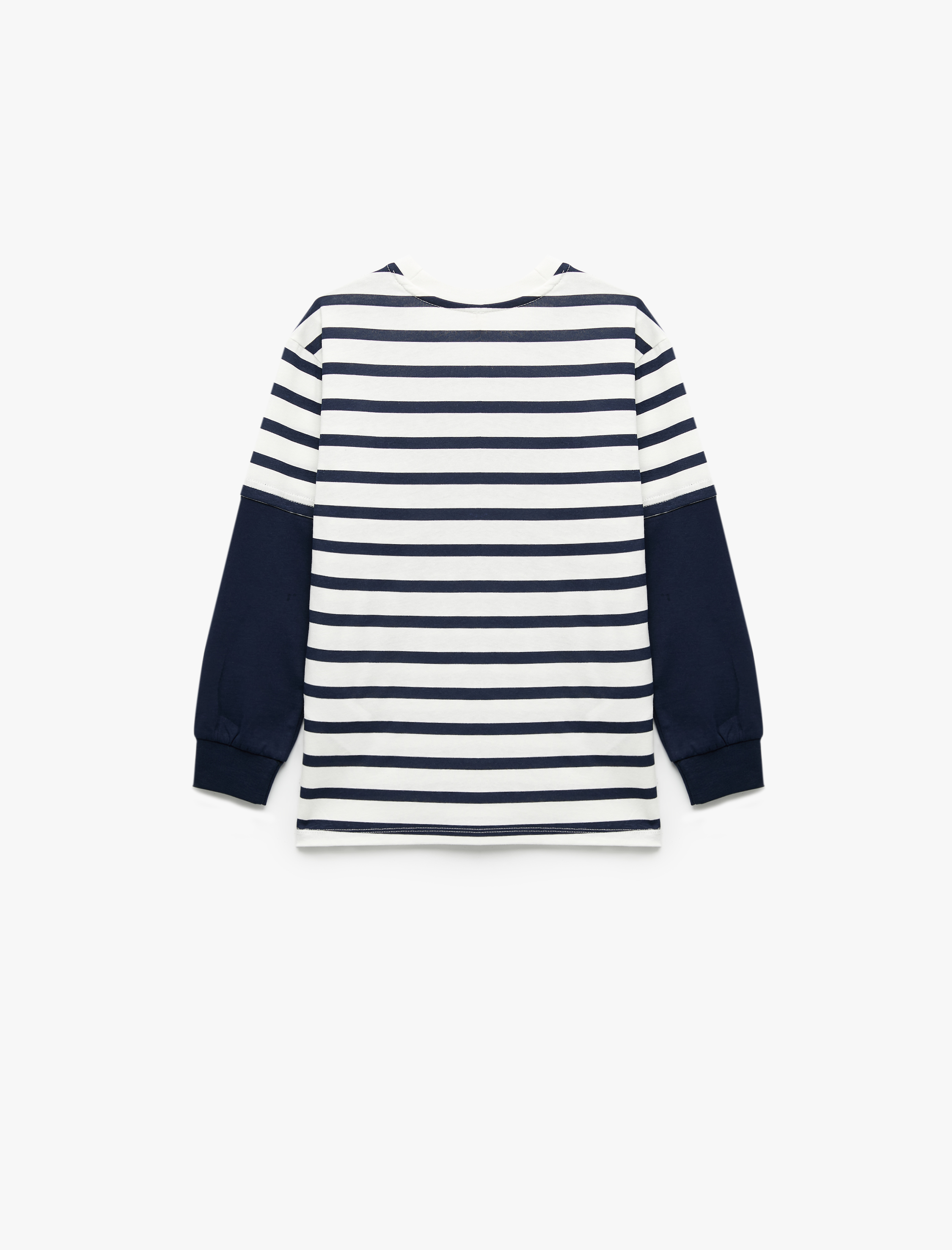  Erkek Çocuk Baskılı Uzun Kollu Bisiklet Yaka Pamuklu Tişört