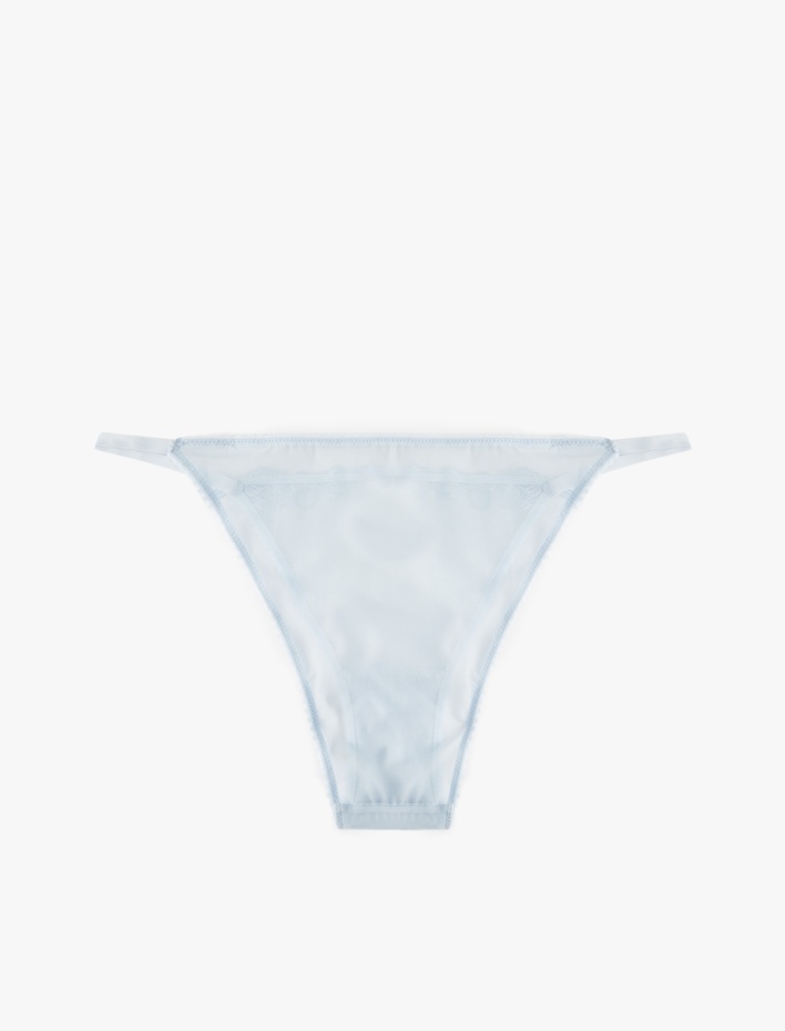  Rahat Kalıp Brodeli Dantel Detaylı Kurdeleli Brief Külot