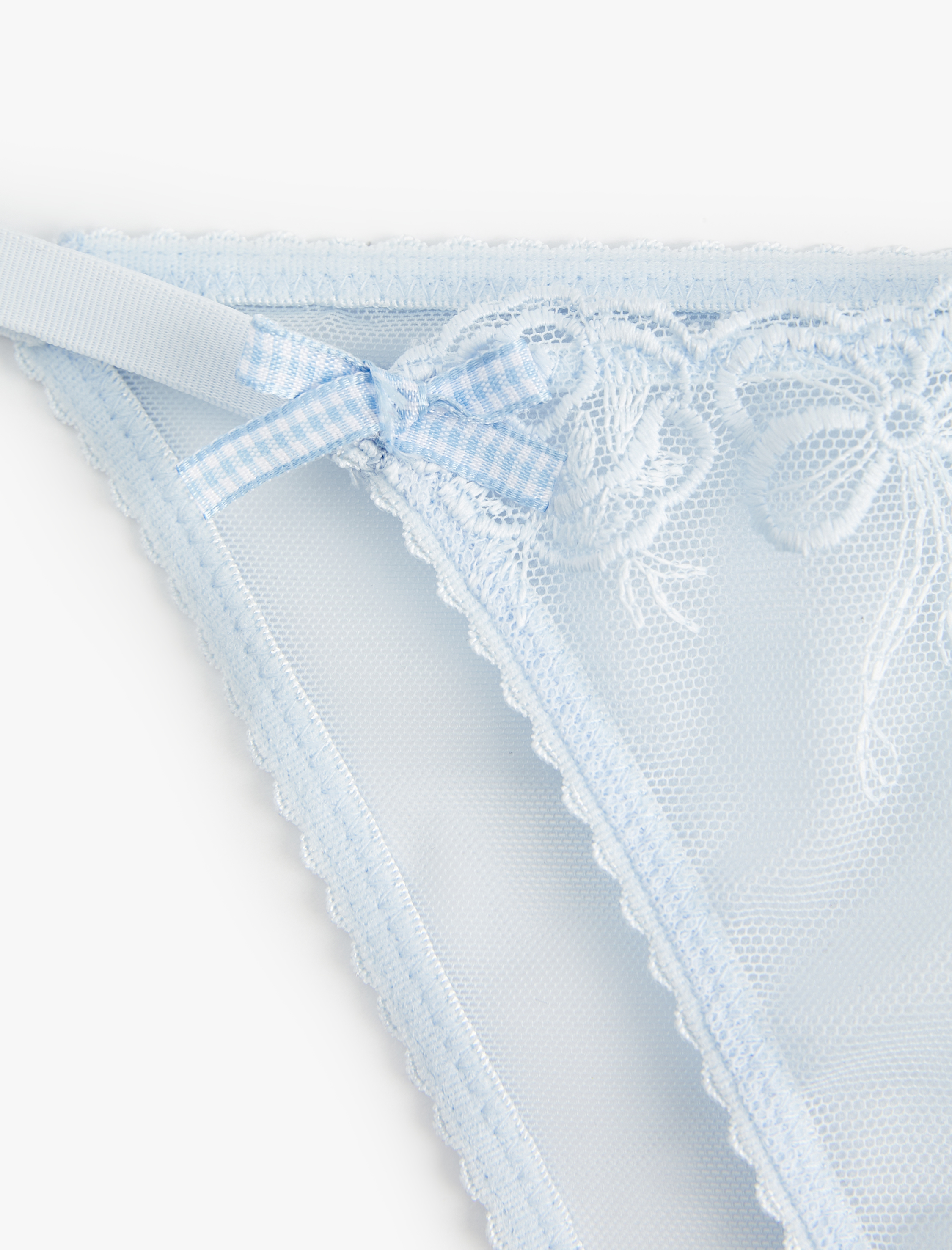   Rahat Kalıp Brodeli Dantel Detaylı Kurdeleli Brief Külot