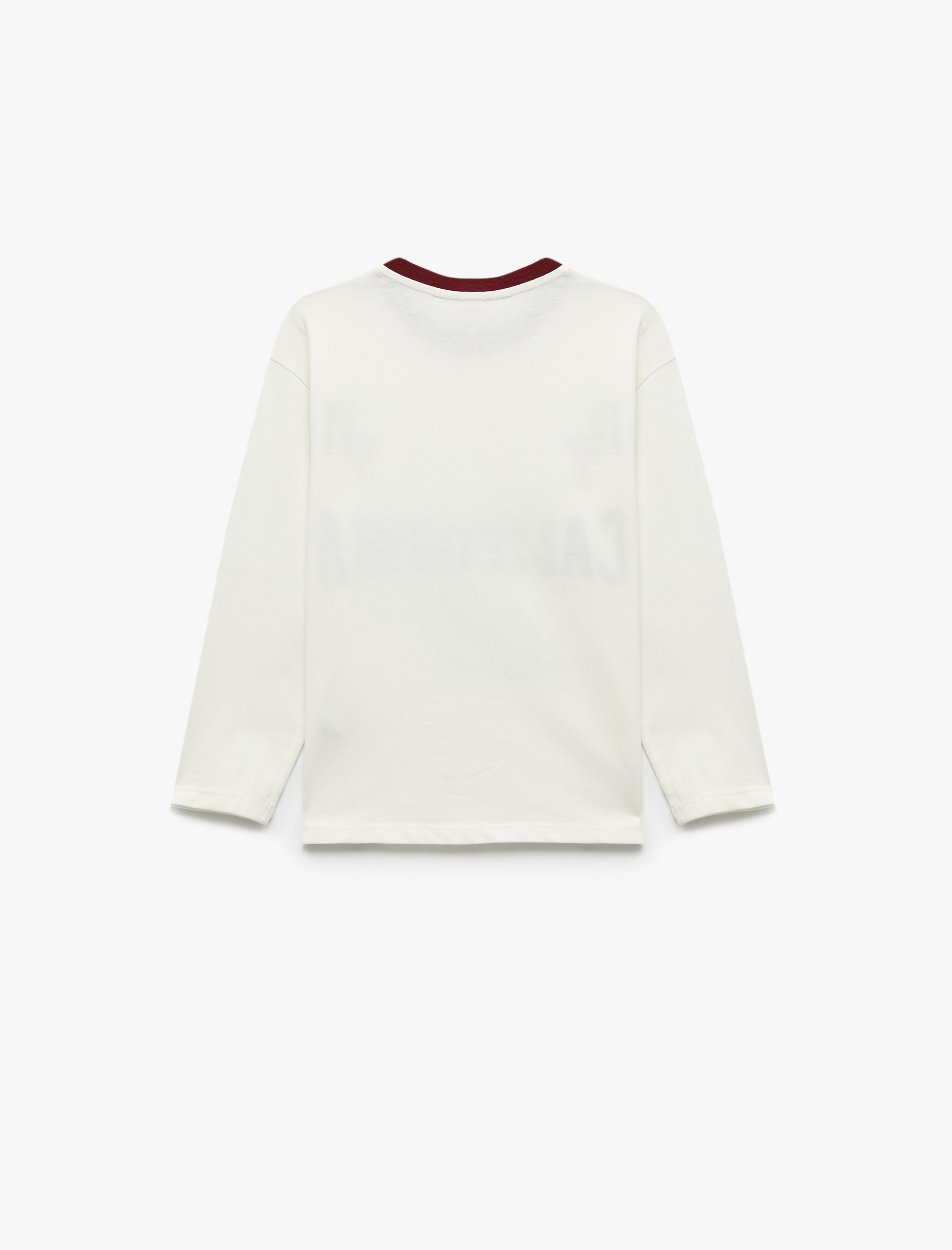  Erkek Çocuk Baskılı Uzun Kollu Bisiklet Yaka Pamuklu Tişört