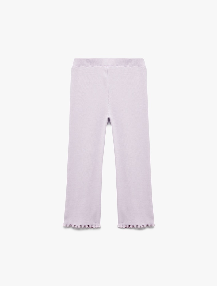 Kız Bebek Beli Lastikli Pamuklu Kaşkorse İspanyol Paça Tayt