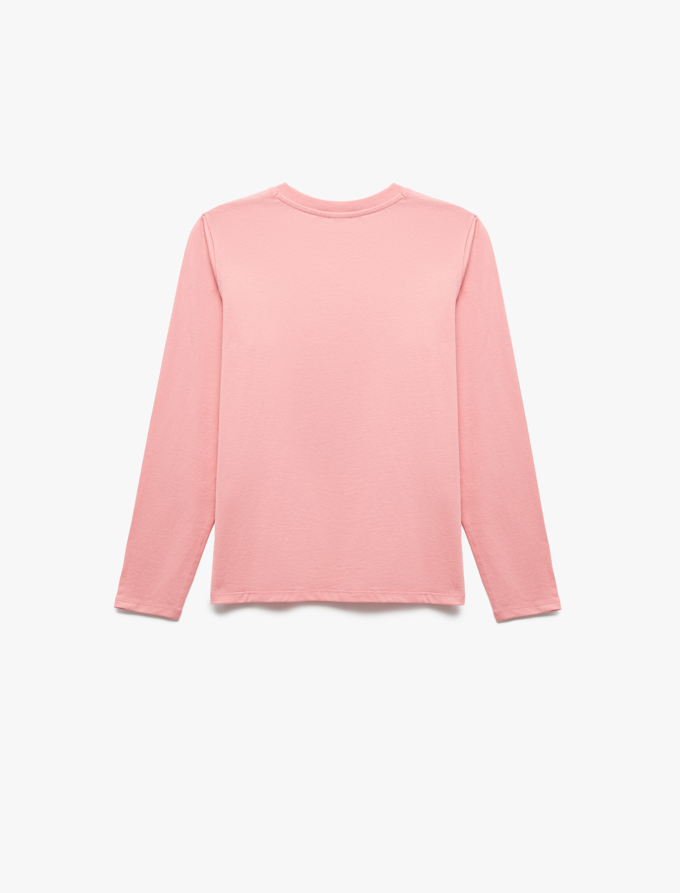  Kız Çocuk Pamuklu Uzun Kollu Bisiklet Yaka Kiraz Baskılı Tişört