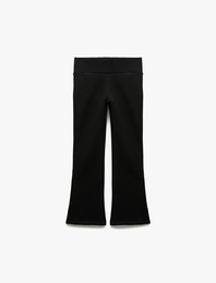 Beli Lastikli Şardonlu Basic İspanyol Paça Pantolon