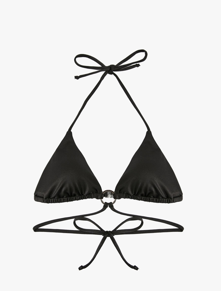   Toka Detaylı Bağlamalı Üçgen Bikini Üstü