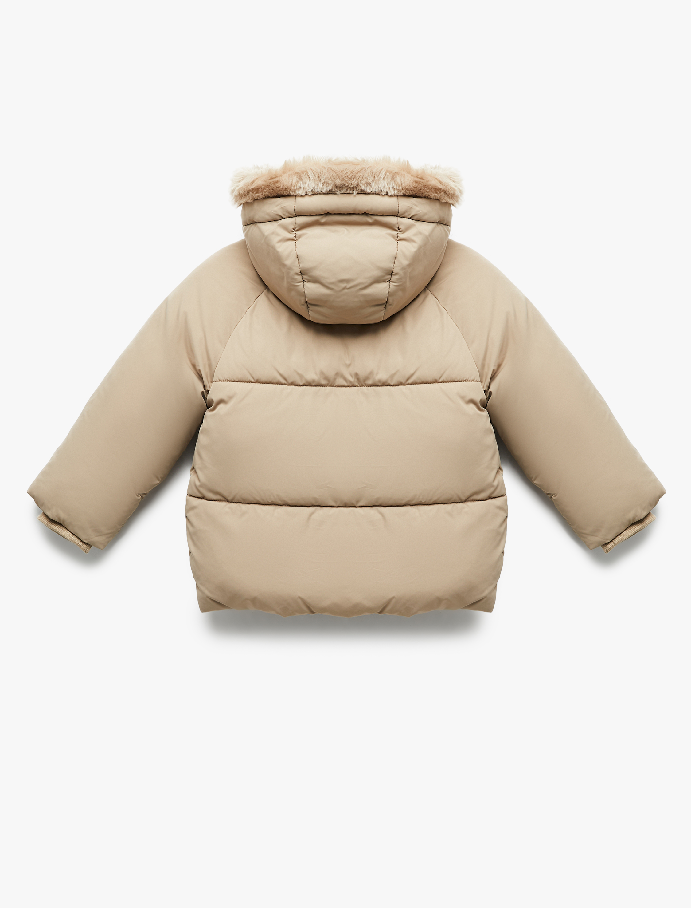  Kız Bebek Kapşonlu Uzun Kollu Kapitone Şişme Mont