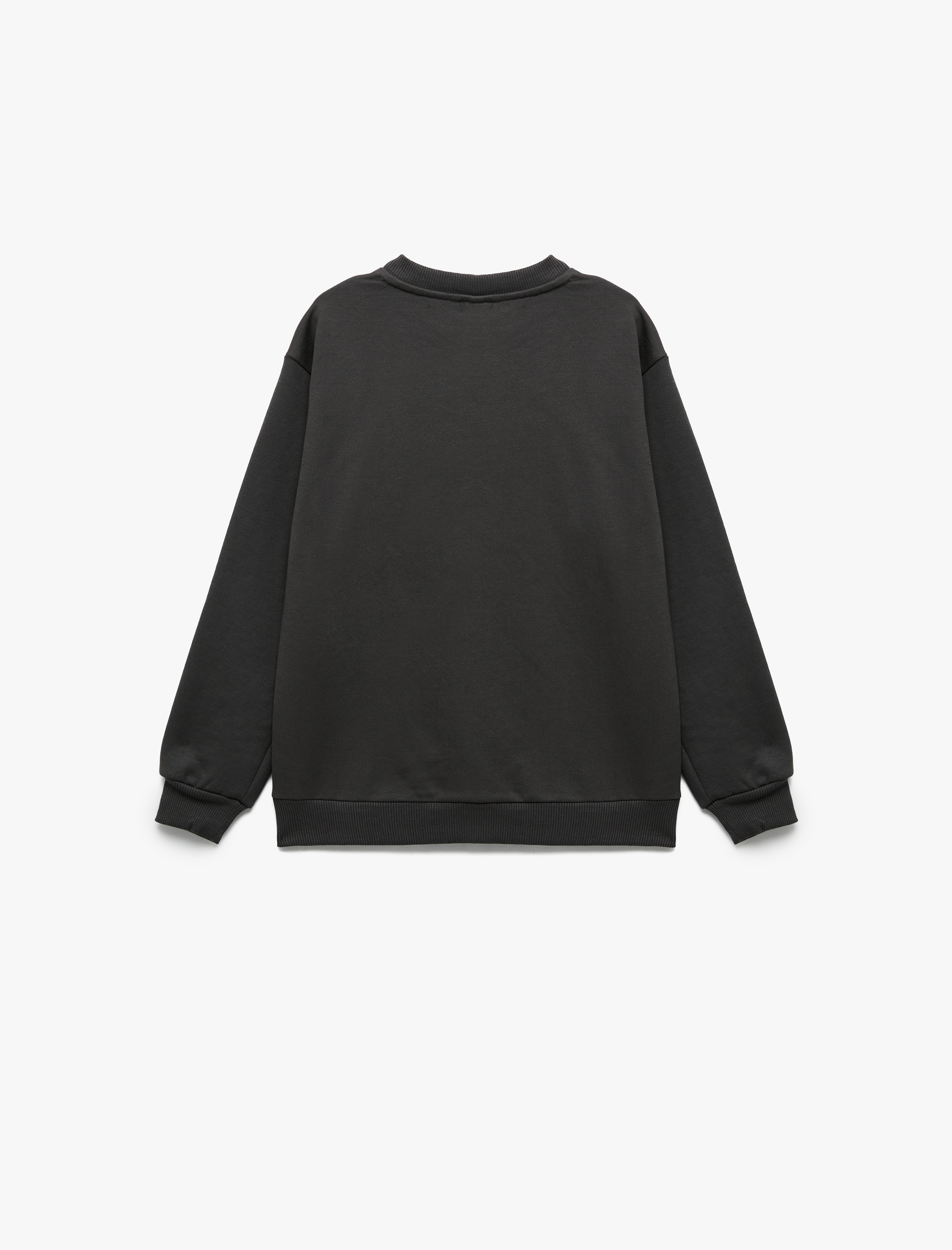  Erkek Çocuk Pamuklu Uzun Kollu Bisiklet Yaka Baskılı Şardonlu Sweatshirt