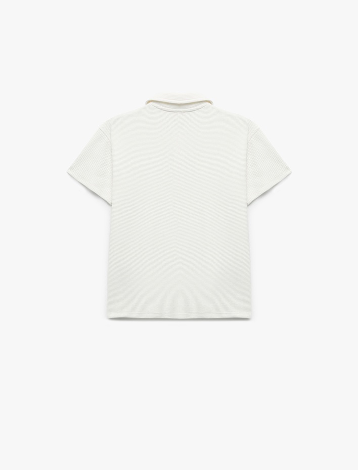 Erkek Çocuk Lisanslı Superman Nakışlı Pamuklu Polo Yaka Kısa Kollu Tişört