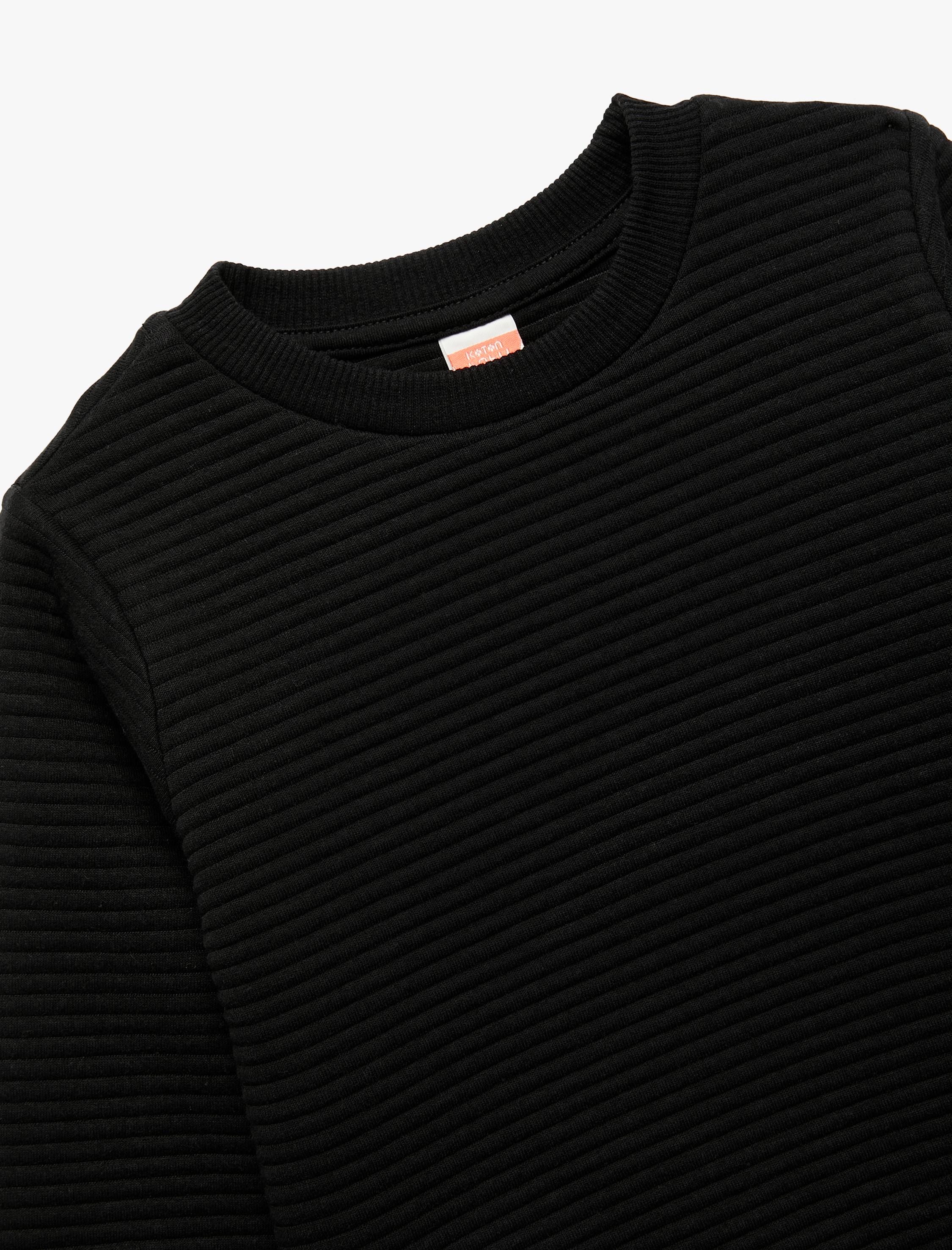  Erkek Bebek Uzun Kollu Bisiklet Yaka Dokulu Pamuklu Sweatshirt