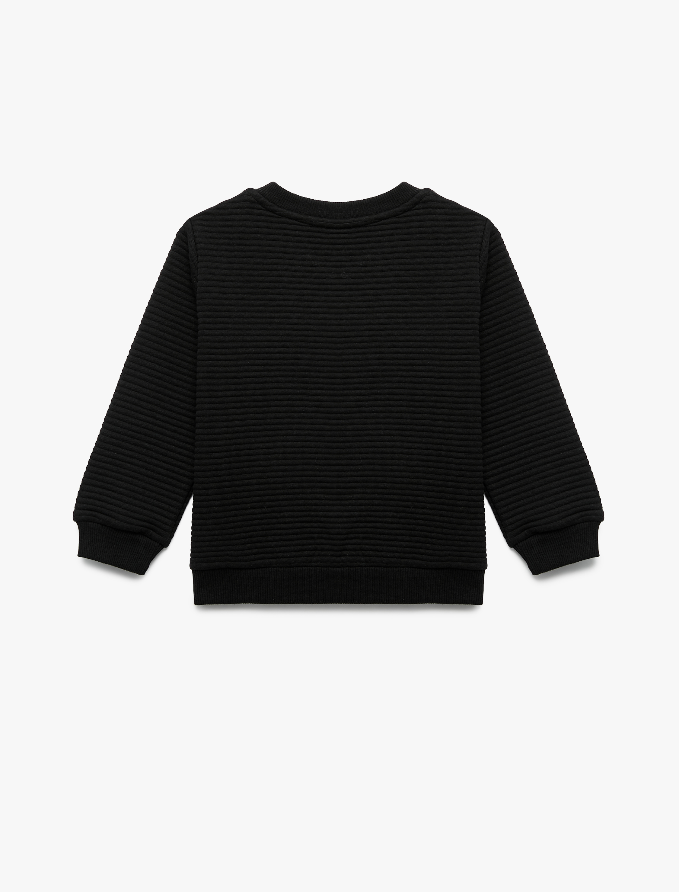  Erkek Bebek Uzun Kollu Bisiklet Yaka Dokulu Pamuklu Sweatshirt