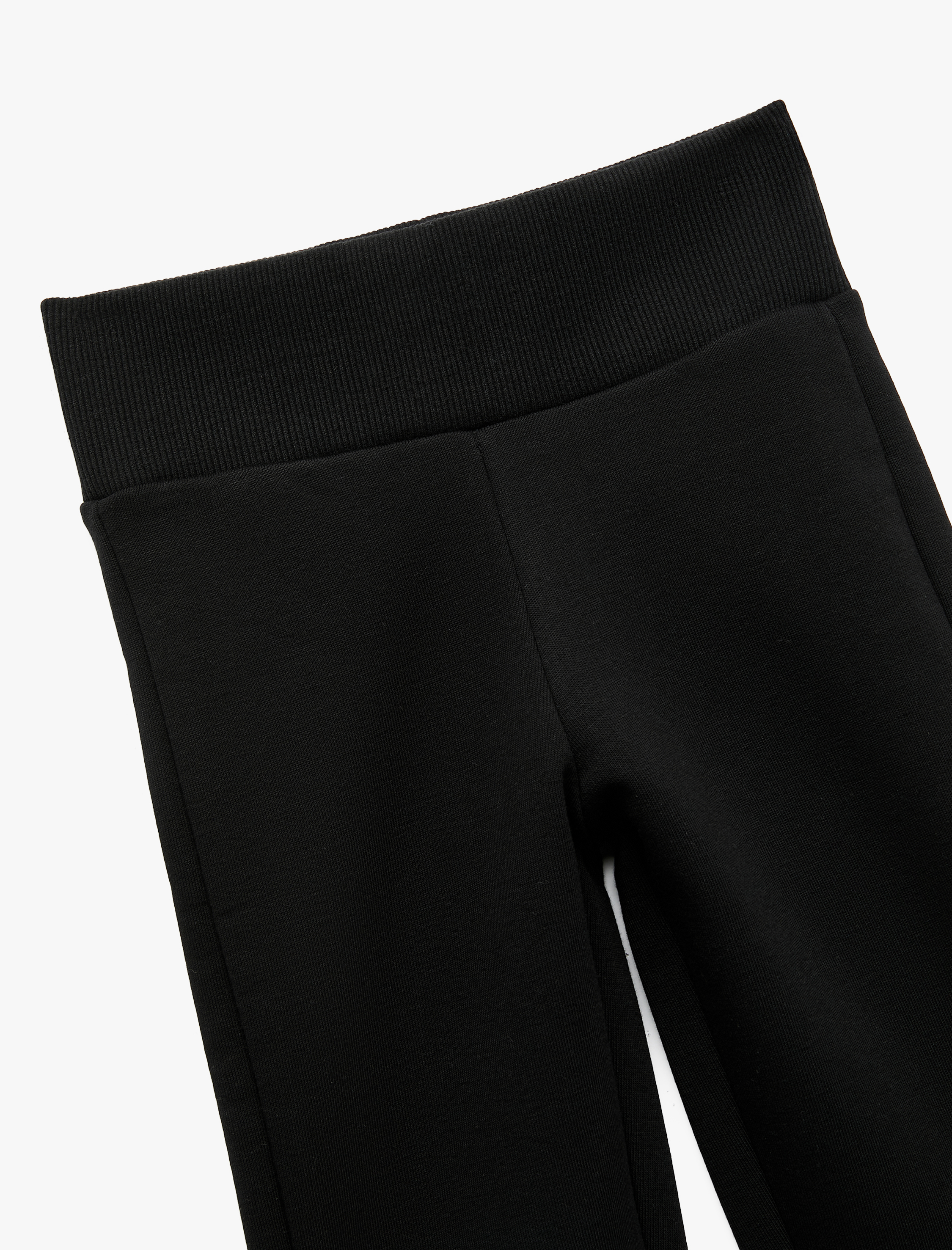  Kız Çocuk Beli Lastikli Şardonlu Basic İspanyol Paça Pantolon