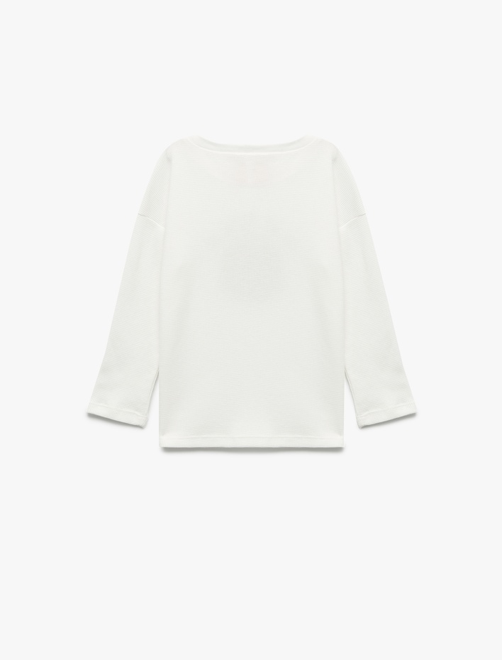 Erkek Bebek Basketbol Baskılı Uzun Kollu Bisiklet Yaka Pamuklu Tişört