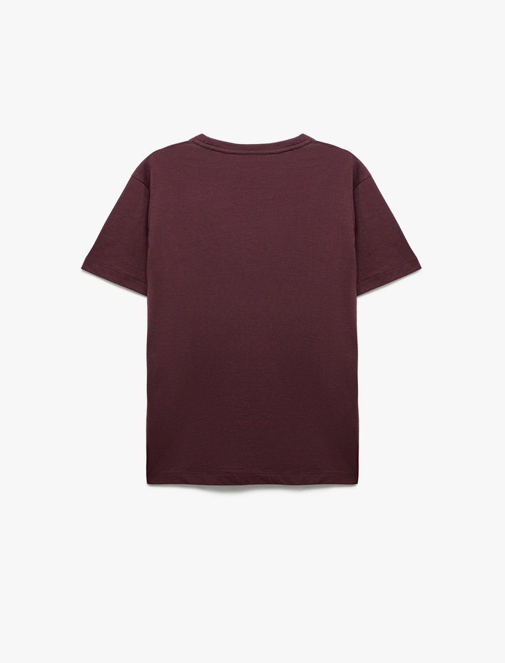  Pamuklu Kısa Kollu Bisiklet Yaka Basic Slim Fit Tişört