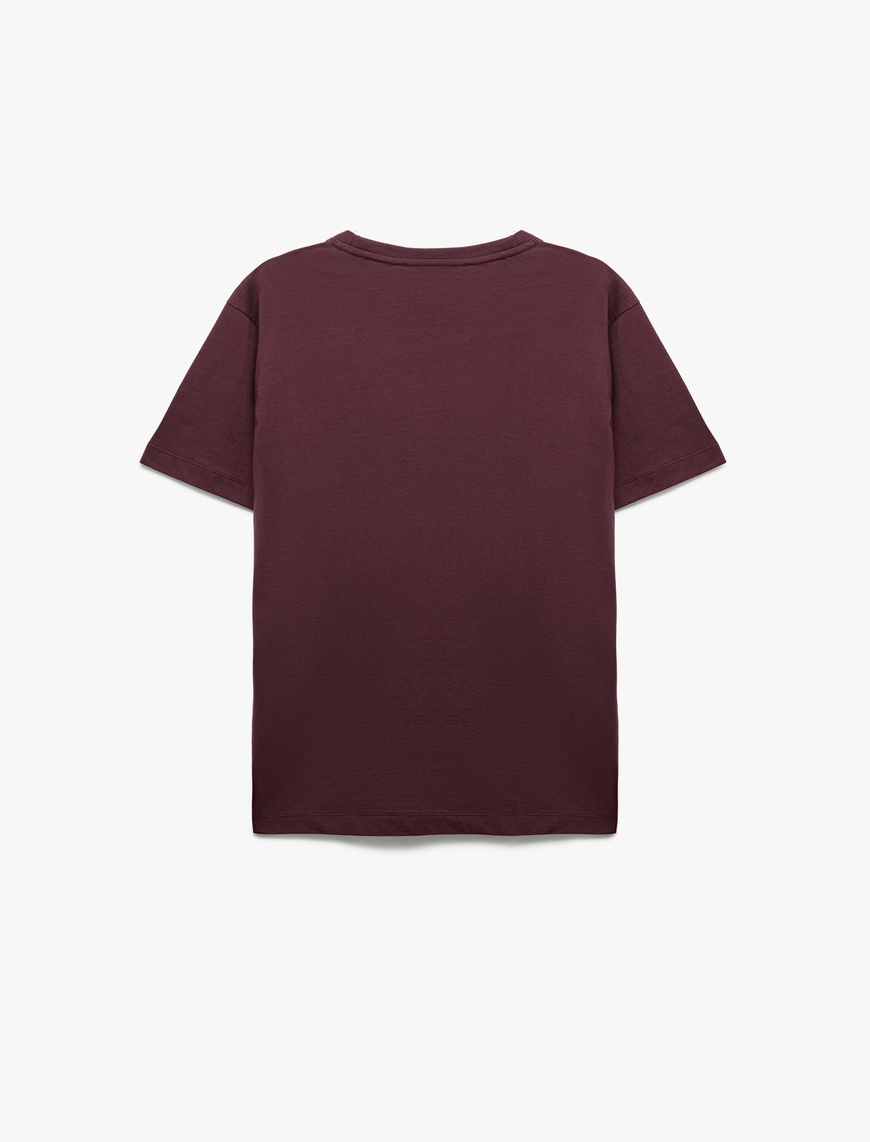   Pamuklu Kısa Kollu Bisiklet Yaka Basic Slim Fit Tişört