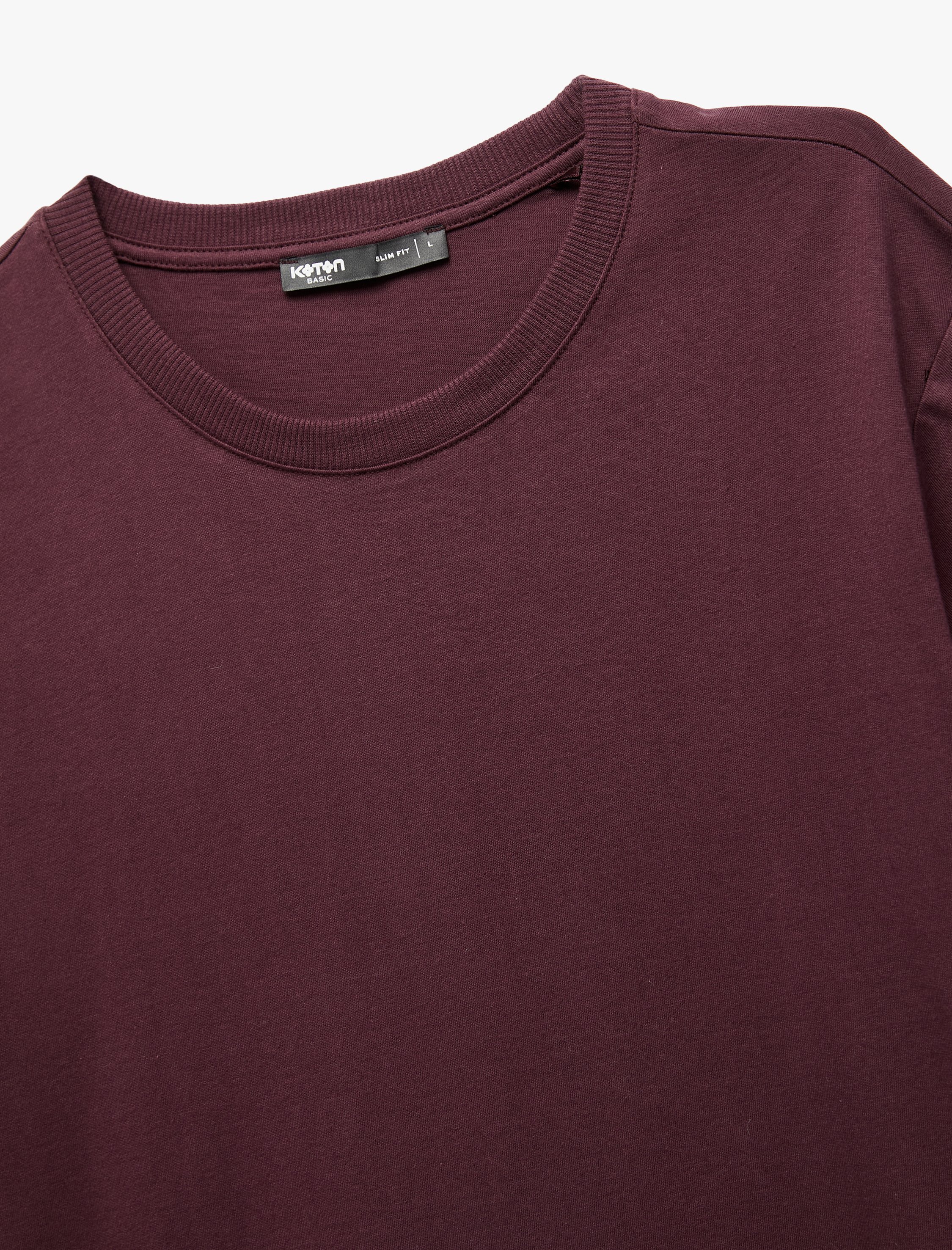 Pamuklu Kısa Kollu Bisiklet Yaka Basic Slim Fit Tişört