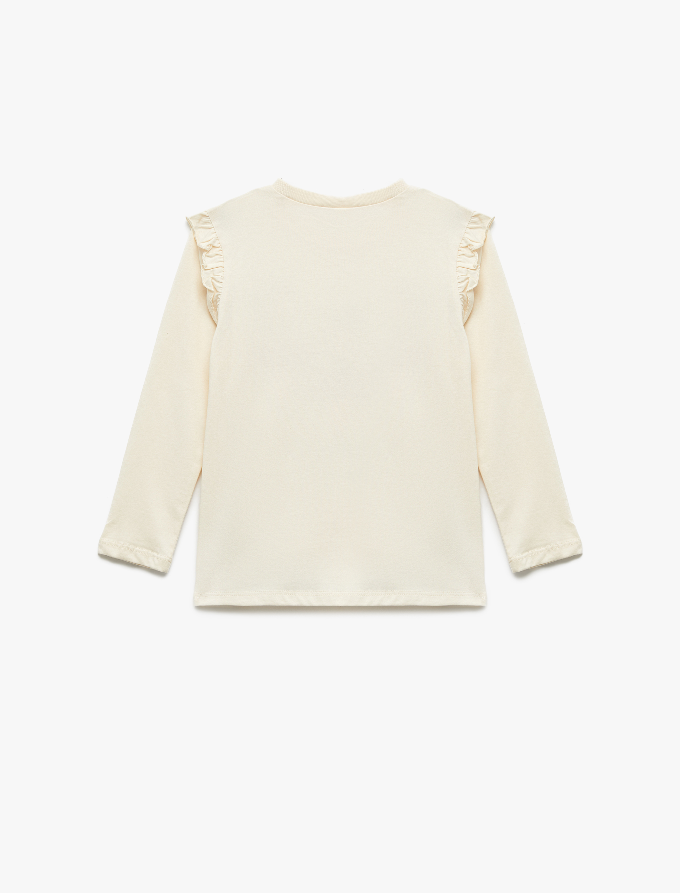  Kız Bebek Balerin Baskılı Uzun Kollu Bisiklet Yaka Pamuklu Tişört