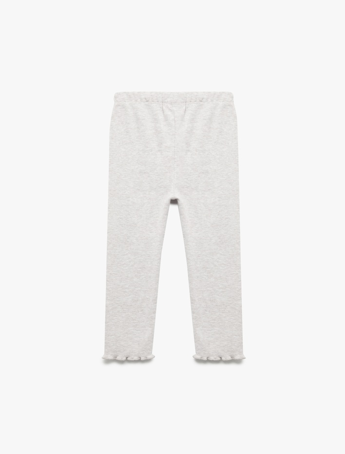 Kız Bebek Beli Lastikli Cep Detaylı Kaşkorse Basic Tayt