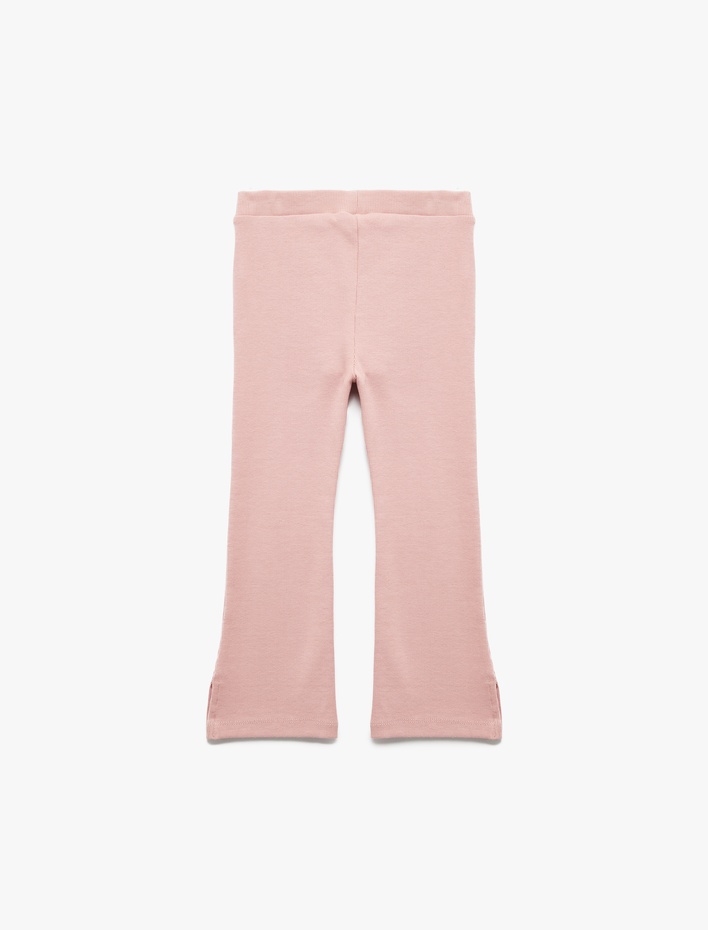 Kız Bebek Beli Lastikli Kaşkorse Yırtmaç Detaylı İspanyol Paça Tayt