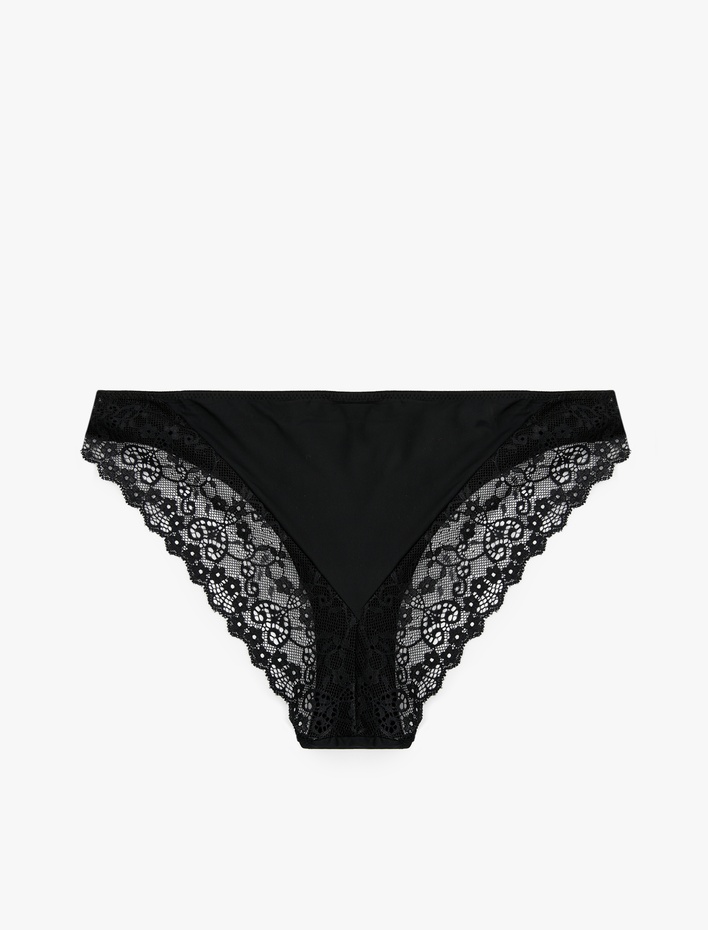  Rahat Kalıp Arkası Dantel Detaylı Brazilian Külot