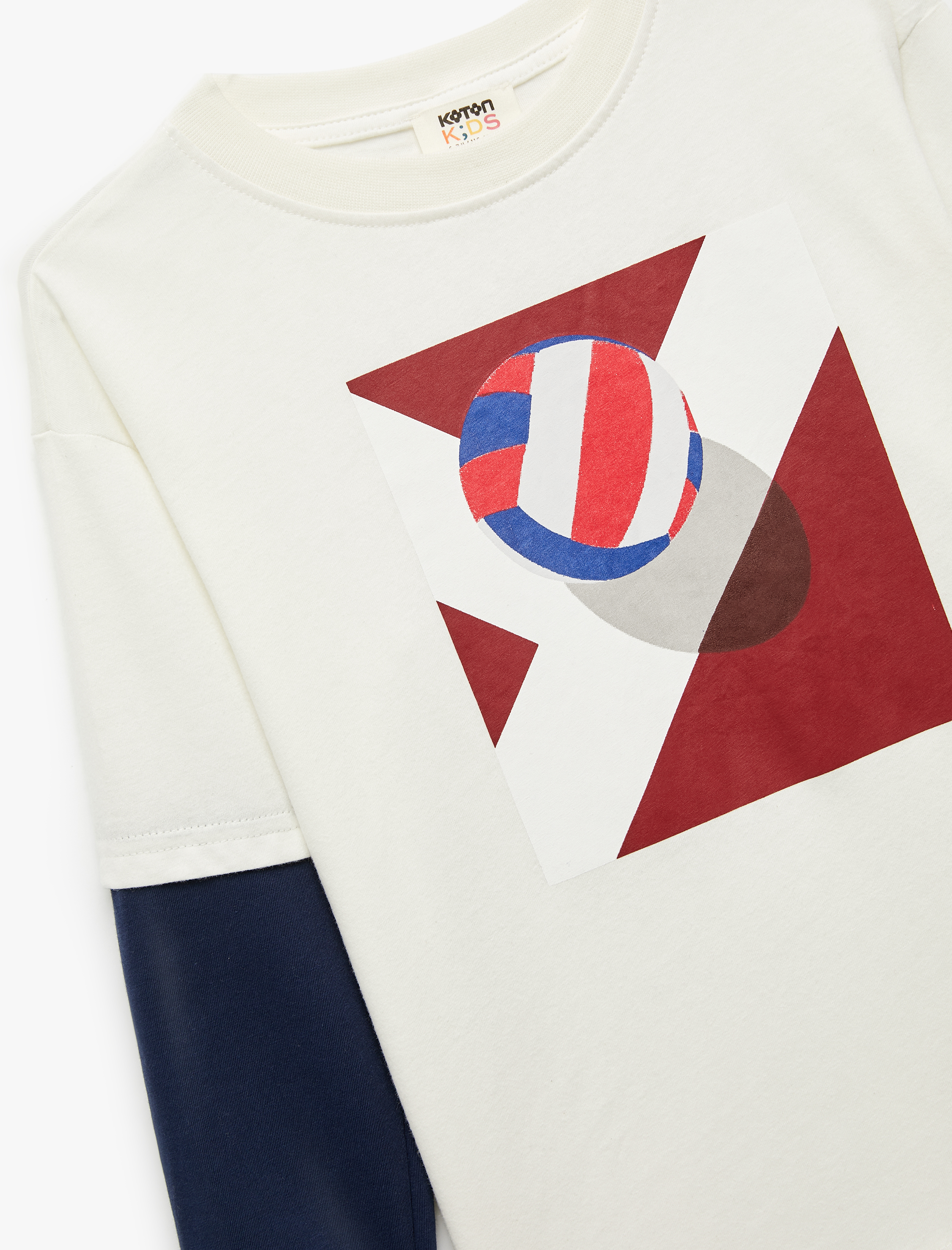  Erkek Çocuk Uzun Kollu Bisiklet Yaka Pamuklu Baskılı Oversize Tişört