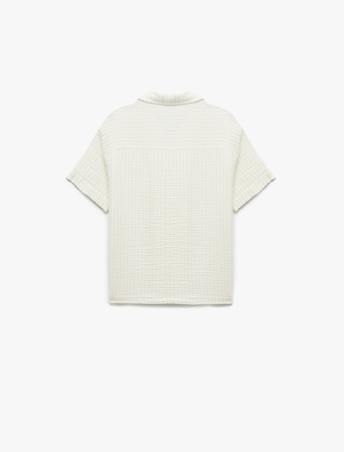 Erkek Çocuk Pamuklu Düğmeli Kısa Kollu Müslin Gömlek