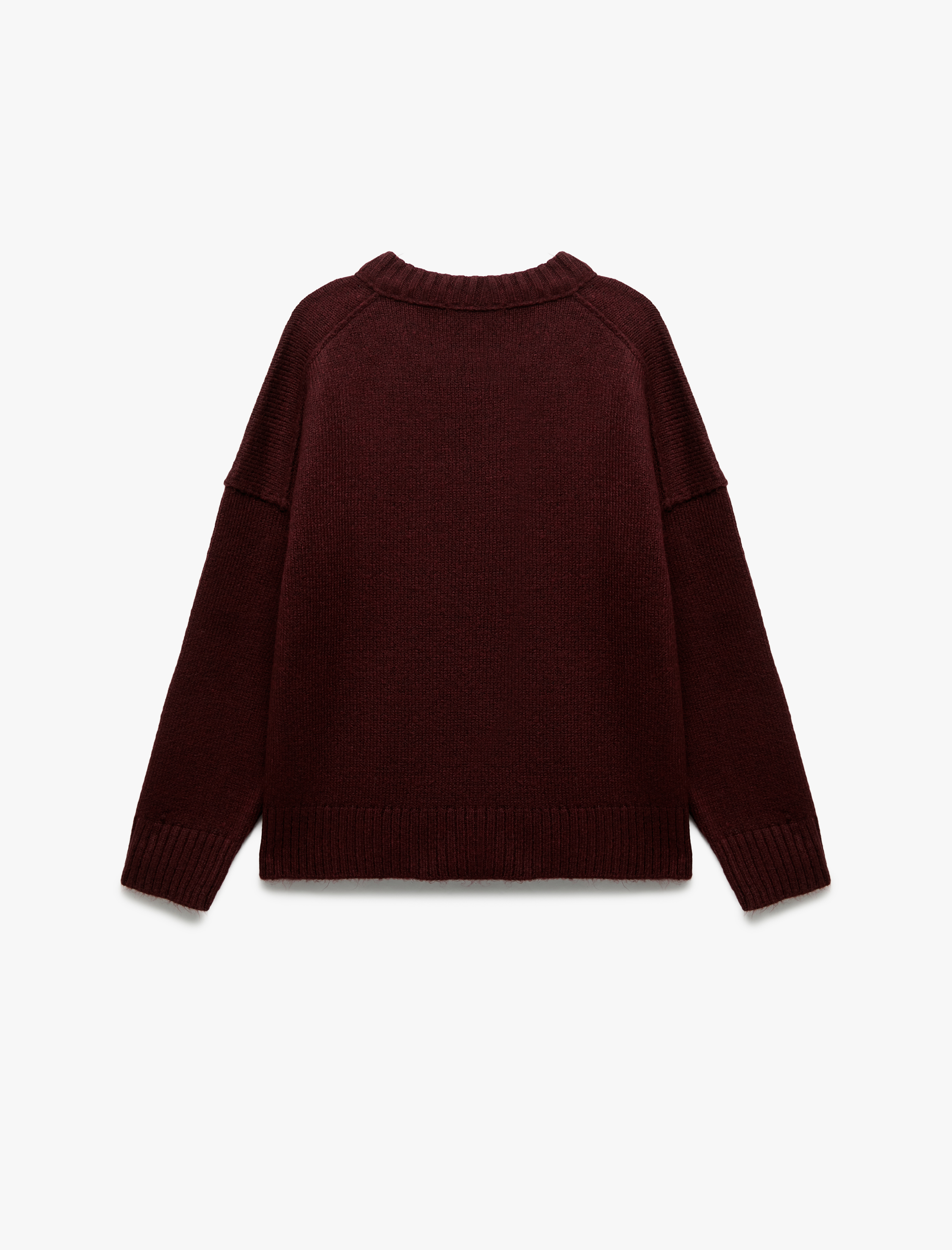   Uzun Kollu Bisiklet Yaka Triko Oversize Kazak