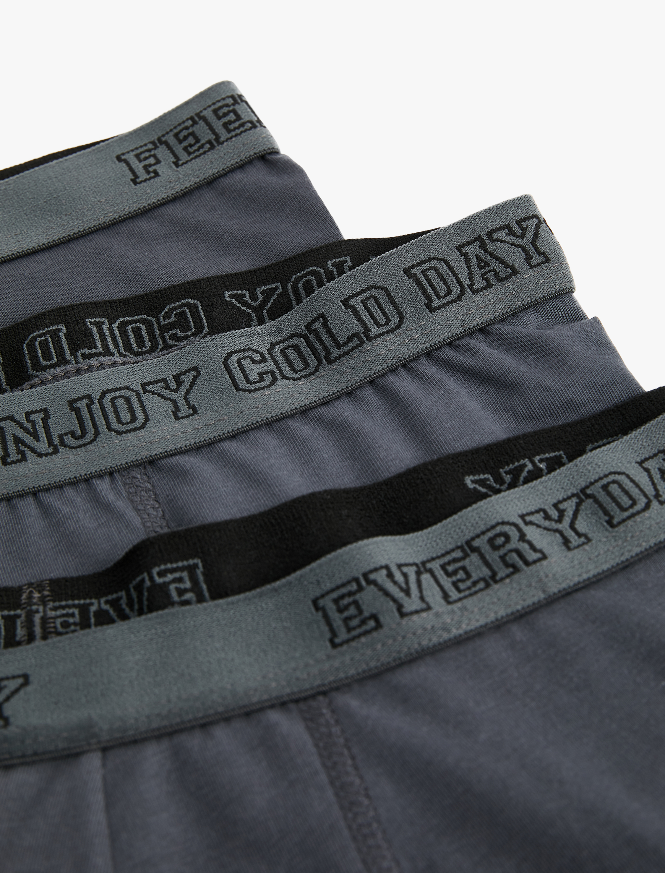 Beli Baskı Detaylı Pamuklu 3'lü Boxer Seti