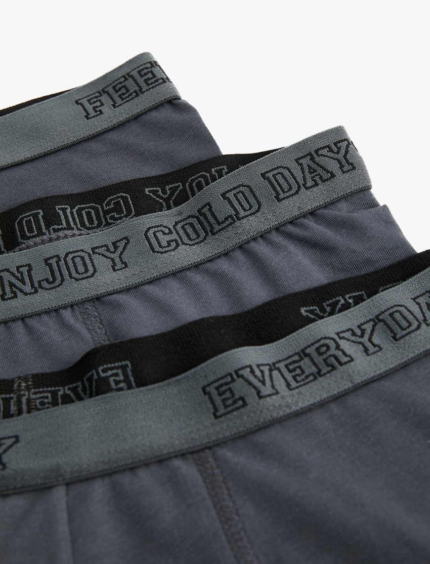   Beli Baskı Detaylı Pamuklu 3'lü Boxer Seti