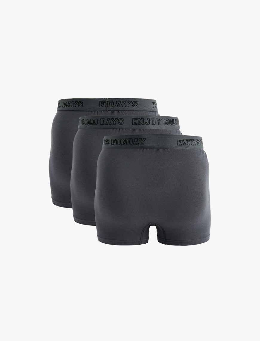   Beli Baskı Detaylı Pamuklu 3'lü Boxer Seti