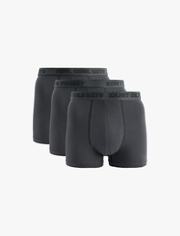 Beli Baskı Detaylı Pamuklu 3'lü Boxer Seti