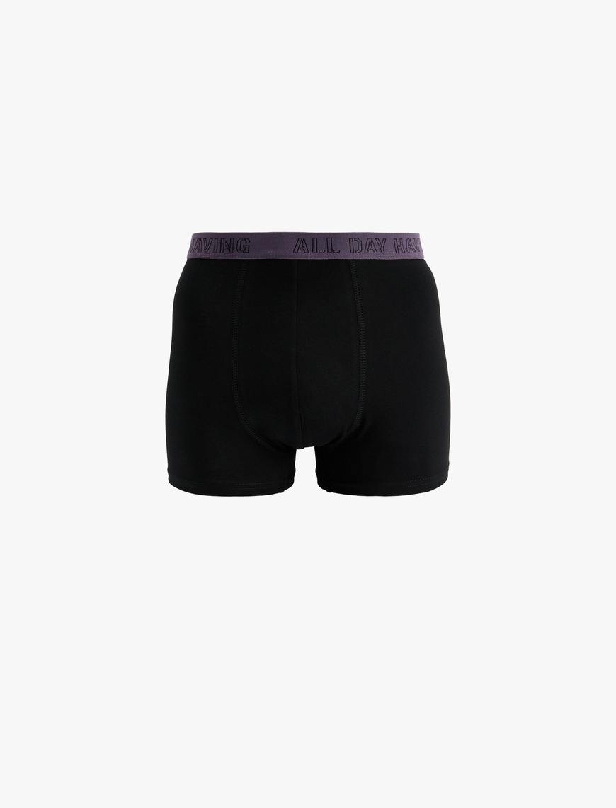   Lastikli Baskı Detaylı Pamuklu 3'lü Boxer Seti