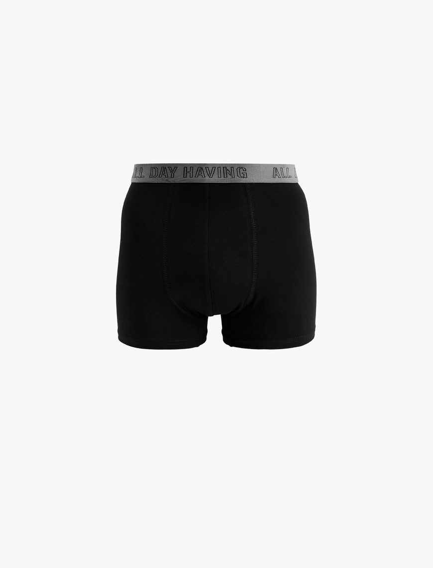   Lastikli Baskı Detaylı Pamuklu 3'lü Boxer Seti