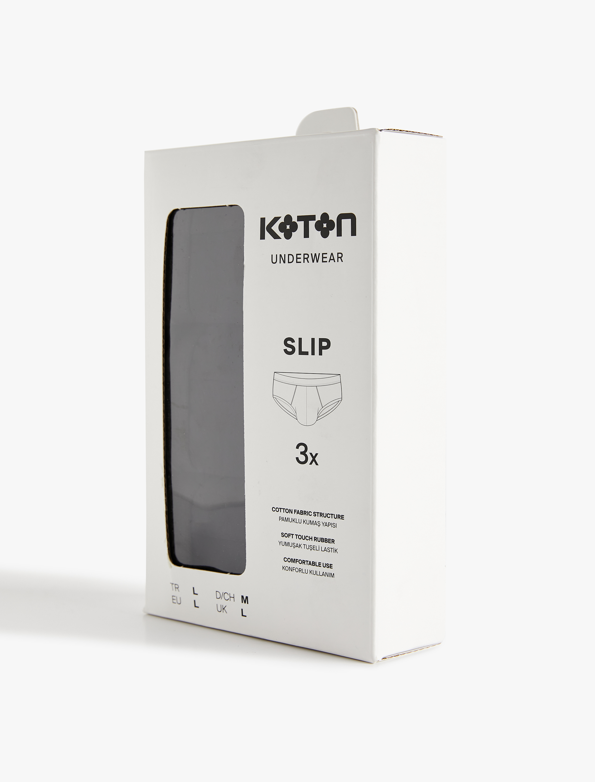   Lastik Detaylı 3'lü Slip Boxer Seti