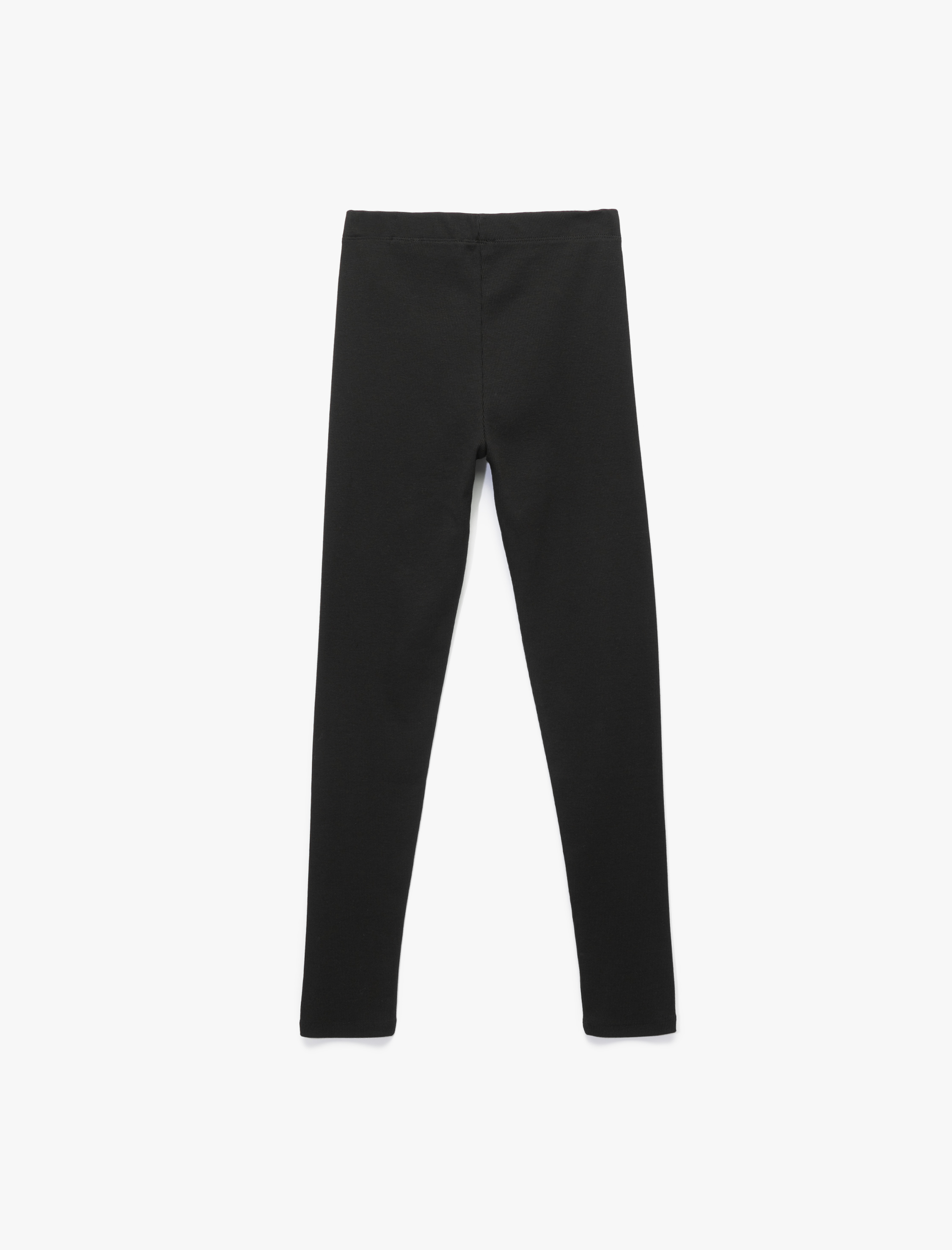  Kız Çocuk Beli Lastikli Kaşkorse Pamuklu Ribanalı Basic Tayt