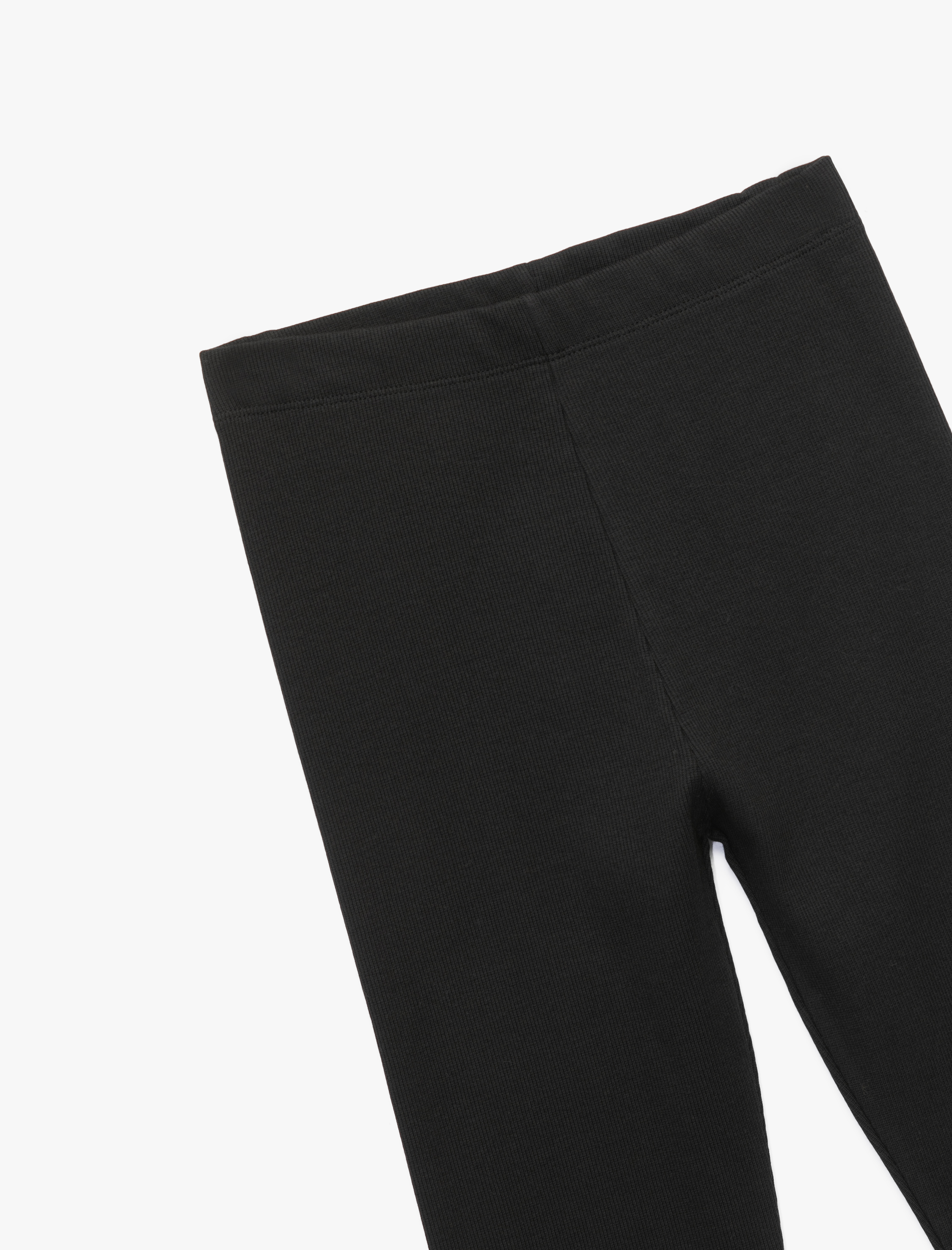  Kız Çocuk Beli Lastikli Kaşkorse Pamuklu Ribanalı Basic Tayt